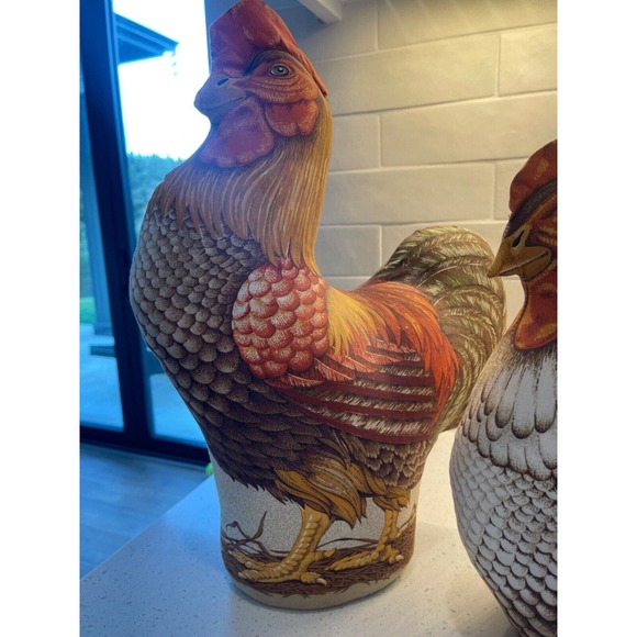 Chicken and‎ Rooster Hand Sewn Plush Fabric Decorative Set of 2 - Picture 16 of 16